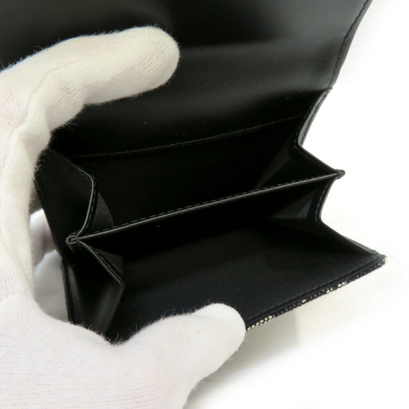 Christian Dior Double Hook Wallet Saddle Trotter Black Compact - Picture 5 of 8